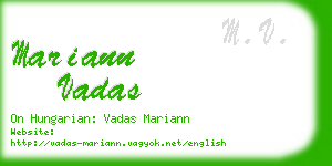 mariann vadas business card